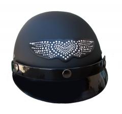Winged Heart Rhinestone Helmet Patch